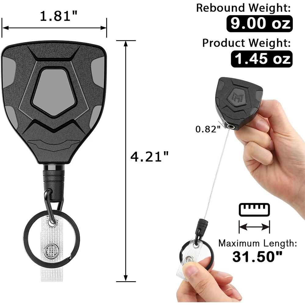 Heavy Duty Retractable Keychain With Belt Clip Retractable Id Badge