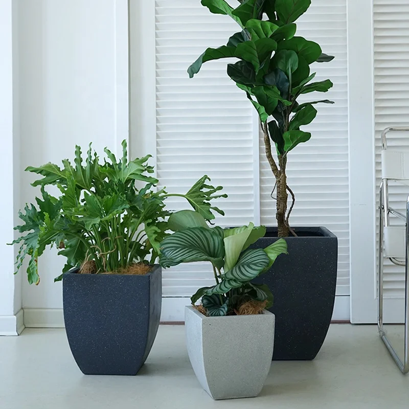 Classic Design Floor Planter Big Size Outdoor Cement Flower Pot for Home Decor Garden Decoration
