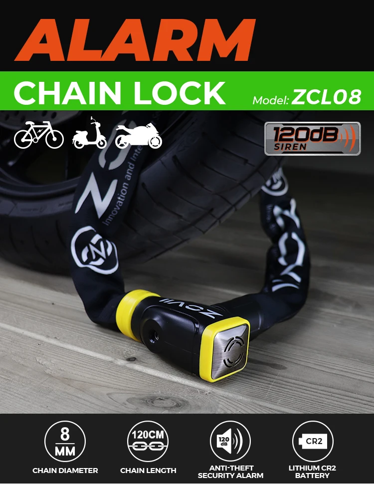 Cheap Price Soocter Bike Lock 120db Alarm Anti Theft Security Alarm
