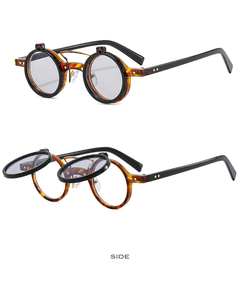 GGJHT307 fashion unisex steampunk mens sun glasses retro vintage flip up punk women sunglasses 2023