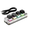 Negro, 4 teclas con RGB.