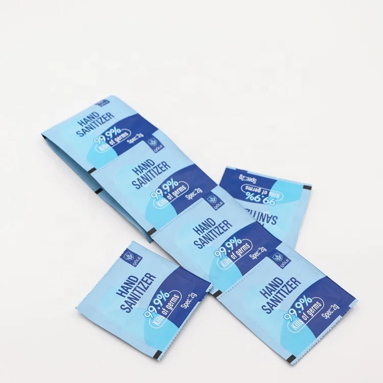 OEM/ODM 2g антисептик для рук на спиртовой основе гель мыло без мытья одноразовое жидкое дезинфицирующее средство в