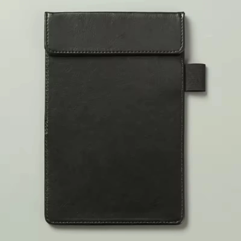 Quality Leather Cover Schedule Book With Pen Holder Leather Menu Folder Bill Receipt Folder for Hotel Restaurant Bar