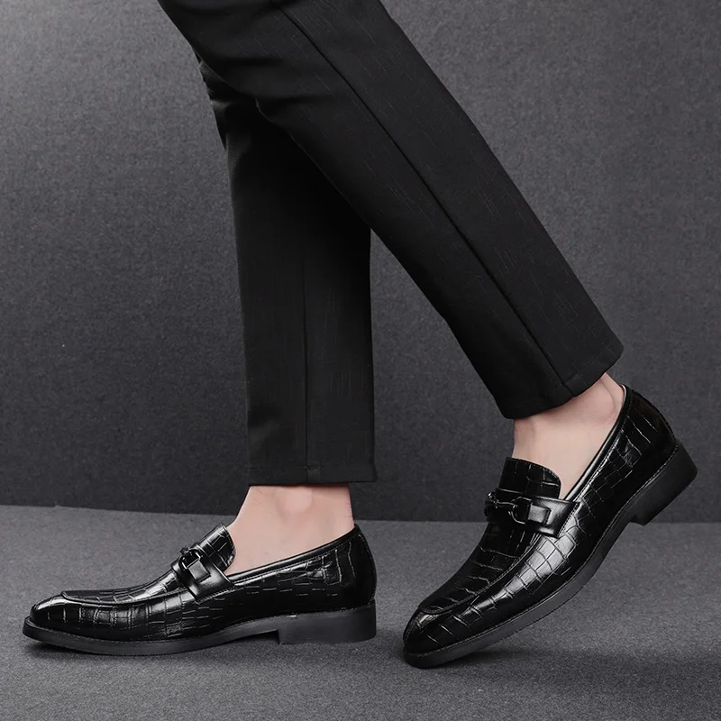 RTS talla grande 38-46 para hombre Formal Slip On Mocasines Piel de  cocodrilo Diseño de moda zapatos de cuero con punta cuadrada para hombres