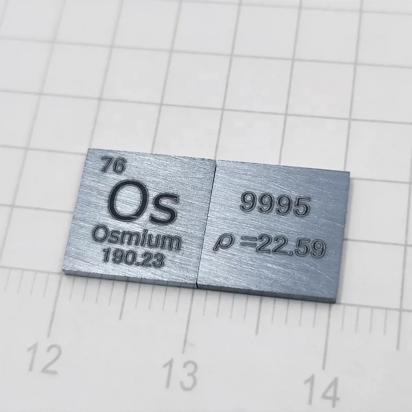 10x10x1mm Osmium Metal Sheet - 99.95% Purity for Element Collections
