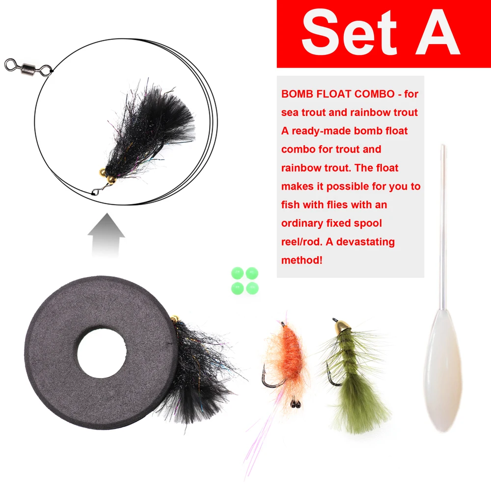 Tied Fishing Fly Float Rig Set