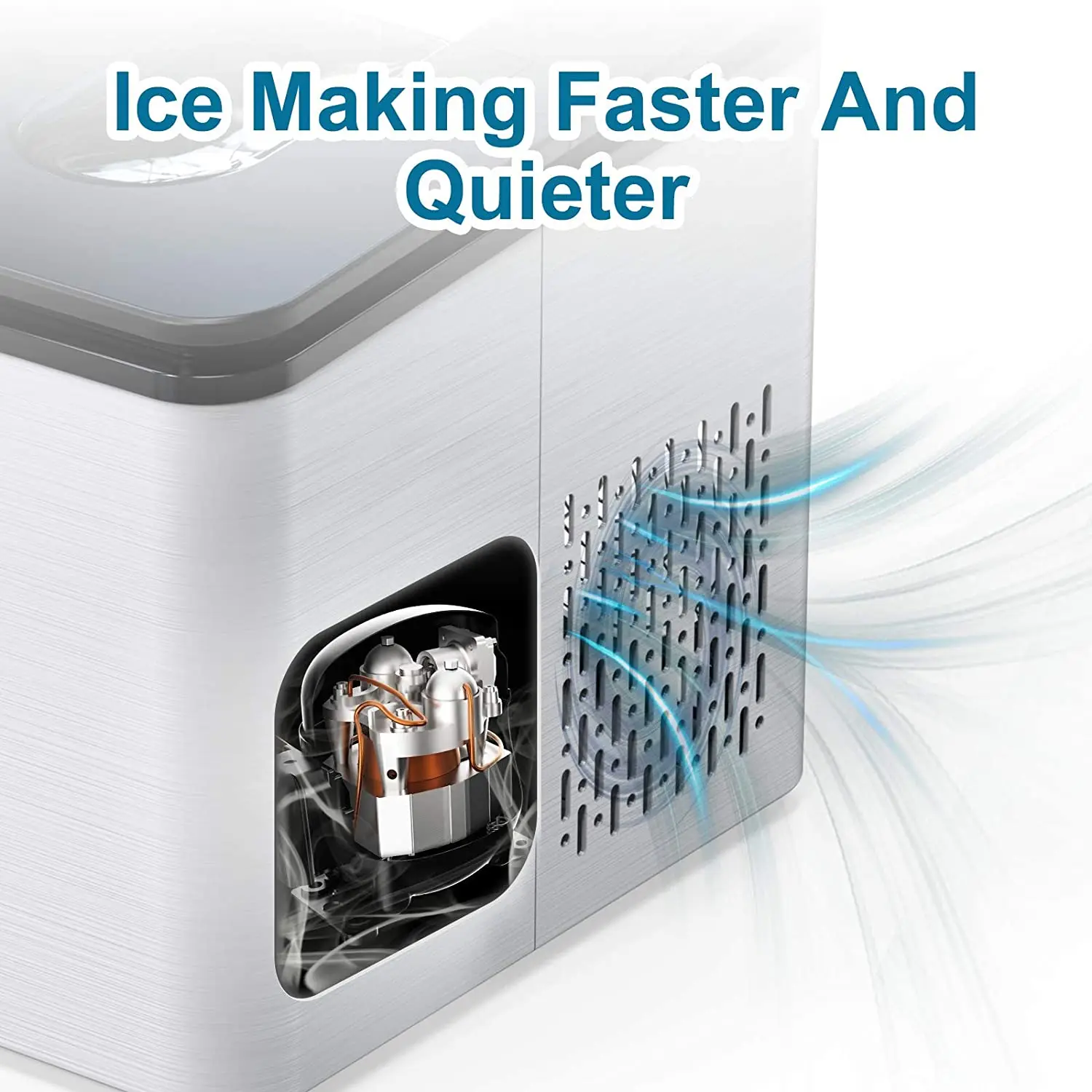 Household Compact Countertop Automatic Compressor Cooling  Portable Home Mini Round Ice Cube Ice Maker Making Machine