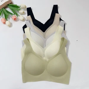 Women's Ice Silk Mesh Beautiful Back Underwear Breathable Push-up No Marring No Bra