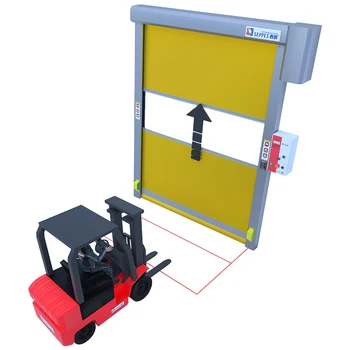 Geomagnetic Induction Automatic Electric Gate Roll Up Roller High Speed Rolling Door For Factory Forklift