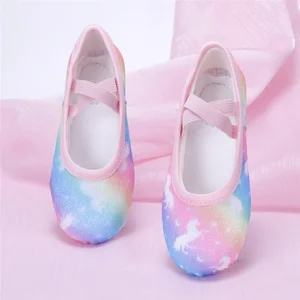 Women Gradient Rainbow Ballet Shoes Soft Soles Children's Stage Performance Shoes