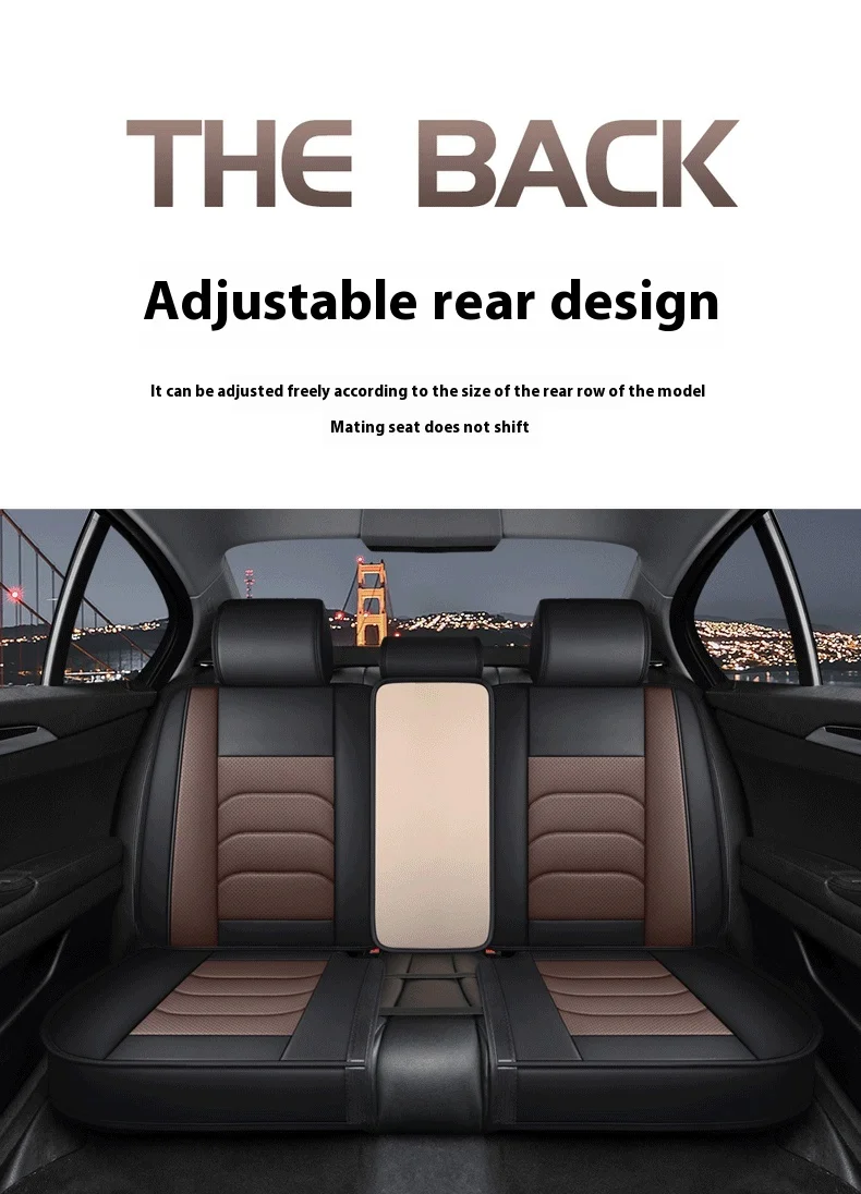 Napapi Fully Surrounded Leather Car Seat Cover Easy-Care Front Cushion for General Motors Four Seasons Modern Durable City Polo 18