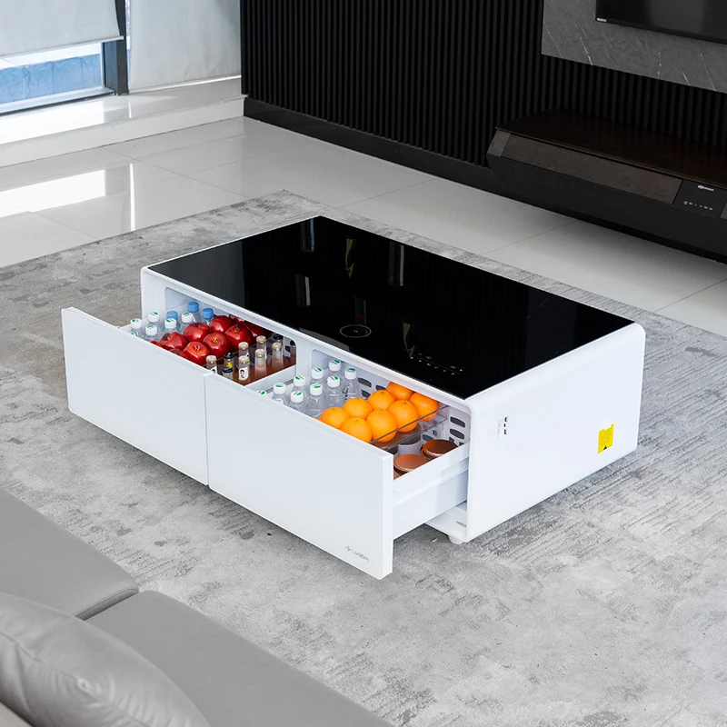 multifonction smart table basse bar réfrigérateur tiroir avec bleu