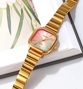 SKMEI 2190 Luxury Simple Gold Lady Quartz Watch 30M Waterproof Business Outdoor Clock Ladies Gift Set Watch