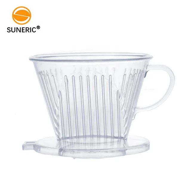 Wholesale Compatible 3 Hole Coffee Dripper Filter 101 102 Pour Over Cone Brewer Clear Plastic Coffee Dripper
