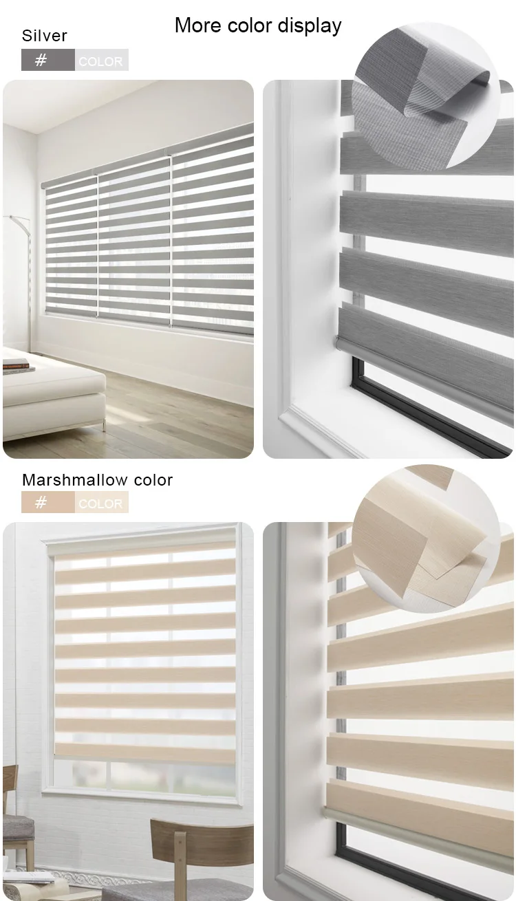 smart home voice app control automatic Electric roller blind motorized shutter Double layer blackout Motorized zebra blinds