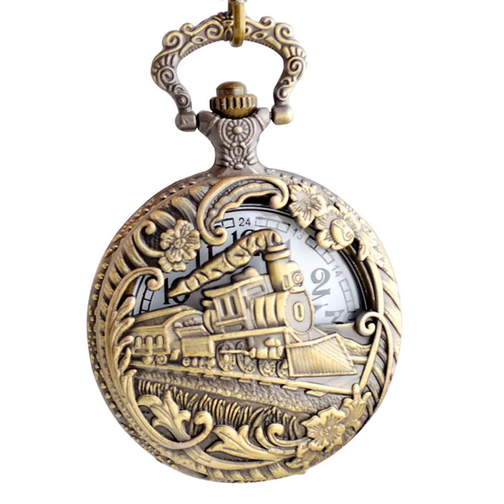 Индивидуальные винтажные часы в стиле ретро со шлейфом, черный и серебристый механизм, кварцевые карманные часы со шлейфом и цепочкой