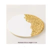Assiette plate ronde effet pierre semi-blanc 12 pouces