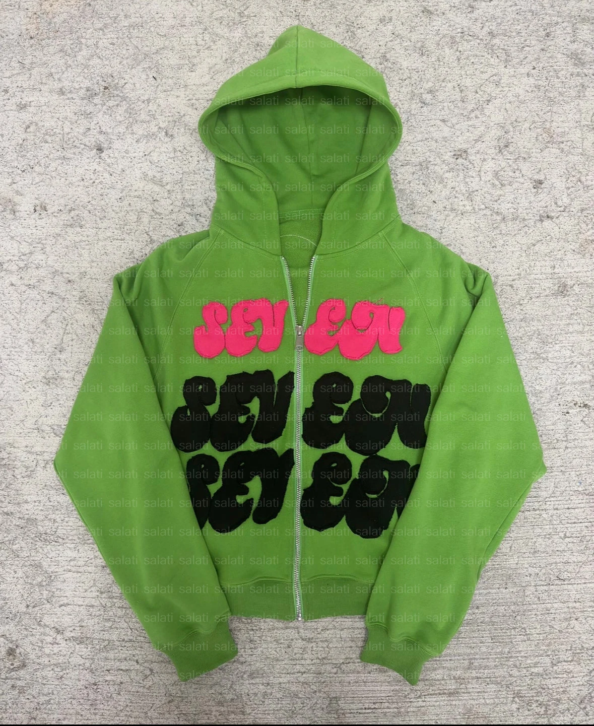 Custom Zipup Drop Shoulder Hoody Jacket Hoddies Cotton 400GSM Zipper Applique Stitch Patch Embroidery Sweatshirts Hoodie for Men gallery 6