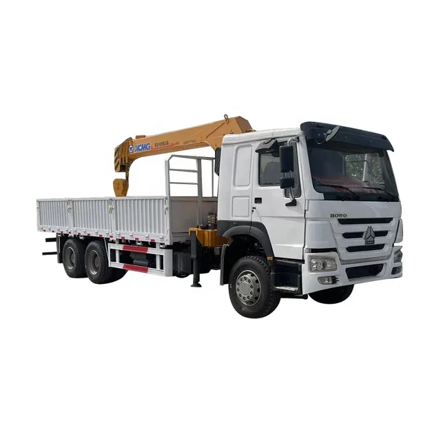 Low Price Sinotruck Used HOWO  6x4 10 wheel 12 ton 8 ton  hydraulic cylinder folding arm truck mounted crane