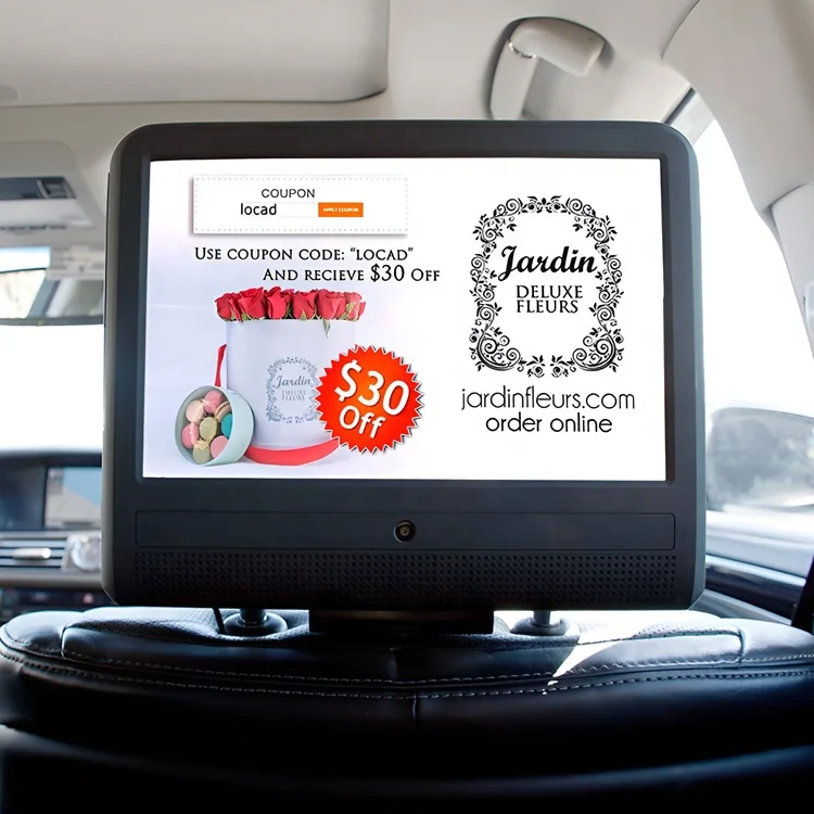 Android Taxi Advertising Headrest Screen 10.1'' Taxi Touch Screen Tablet Monitor LCD Taxi Advertising Screen