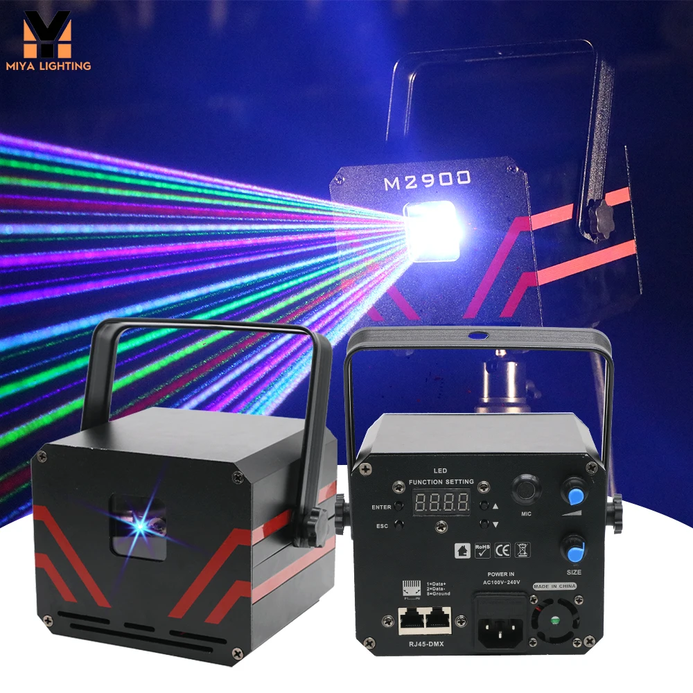 Portable Mini 2W RGB Animation Laser Disco Light for KTV Theme Park Garden Wedding & Party DMX Control App-Aluminum Lamp Body
