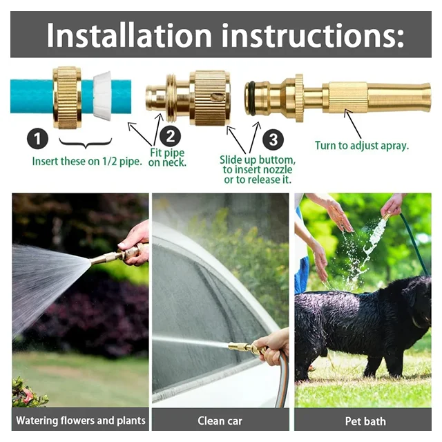 High Quality Brass Garden Sprayer Hose Spray Gun Spray Nozzle Water