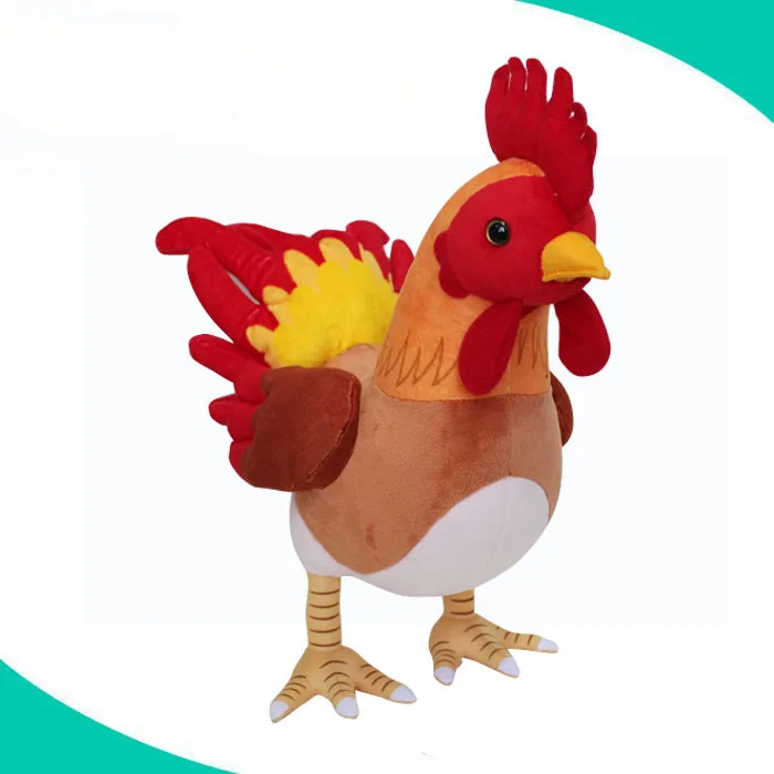 Factory Wholesale Custom Stuffed Standing  Plush Red Rooster Toy