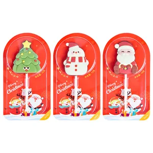 Casual Santa Claus Chocolate Christmas Lollipops Wholesale Candy Gifts with Coated Decoration Bag Packaging