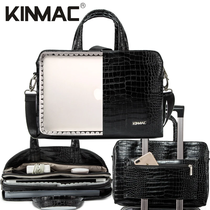Kinmac 360° Protective Laptop Shoulder Bag - Water-Repellent, Full Cushioned, With Suitcase Strap, Adjustable Shoulder Strap For 13-15" Laptops, Travel & Work Commute - View #9