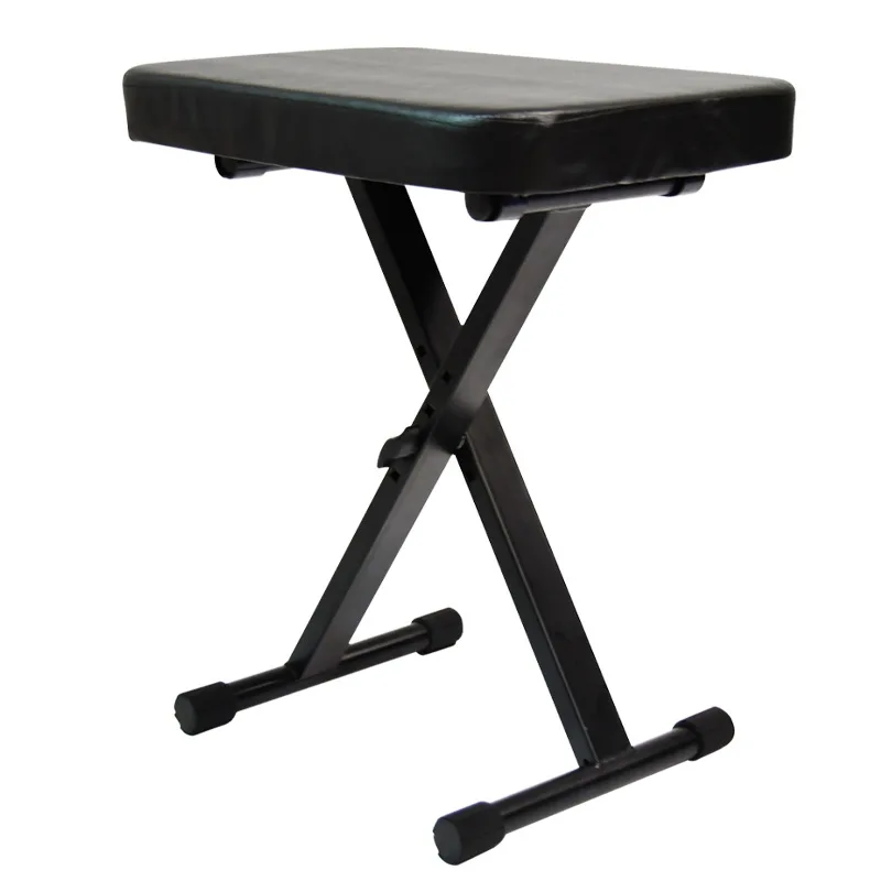 Black High Quality Piano Bench X Type Foldable Fourspeed Adjustable