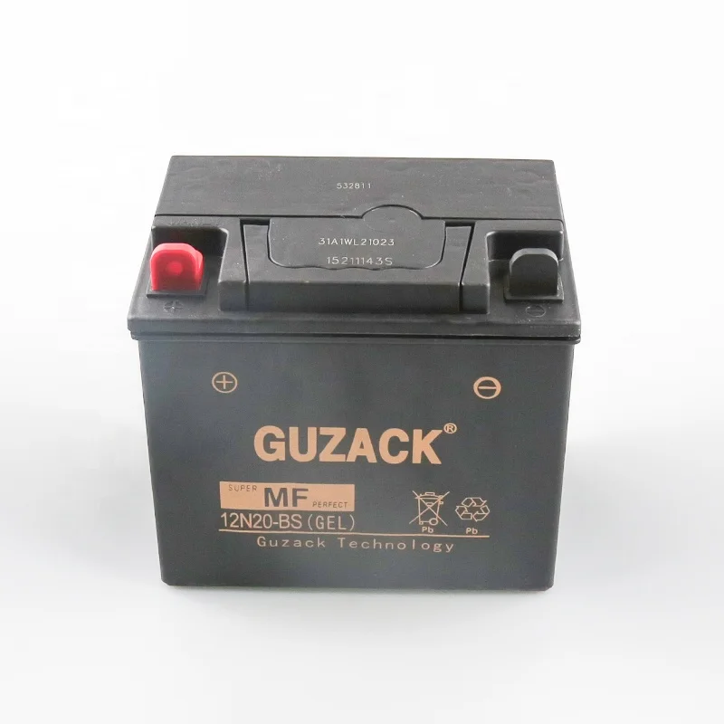 Guzack 12N20-BS 12v 20ah влажные заряженный аккумулятор YTX20-BS Перезаряжаемые mf трехколесный мотоцикл аккумулятор