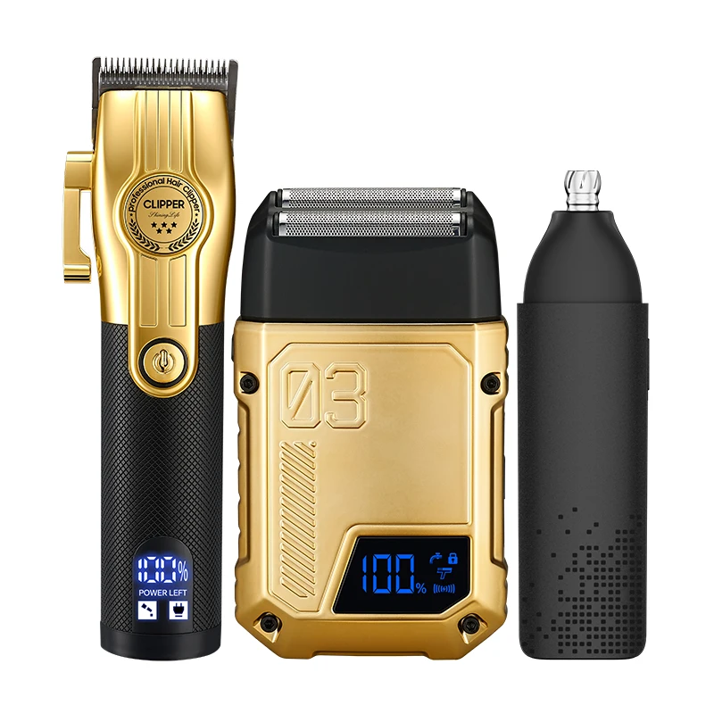 ماكينة تشذيب ترددية دفع، ماكينة إزالة شعر الأنف، ماكينة حلاقة الرأس الأصلع، ماكينة حلاقة اللحية، وماكينة قص الشعر الكهربائية