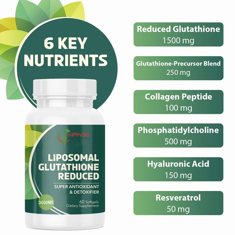 Private Logo GELule De Glutathion 3000mg Softgel  Reduced Glutathione Gellule Glutathion Pills for Whitening Health and Beauty