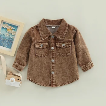 Baby Boys Girls Button Down Denim Jacket