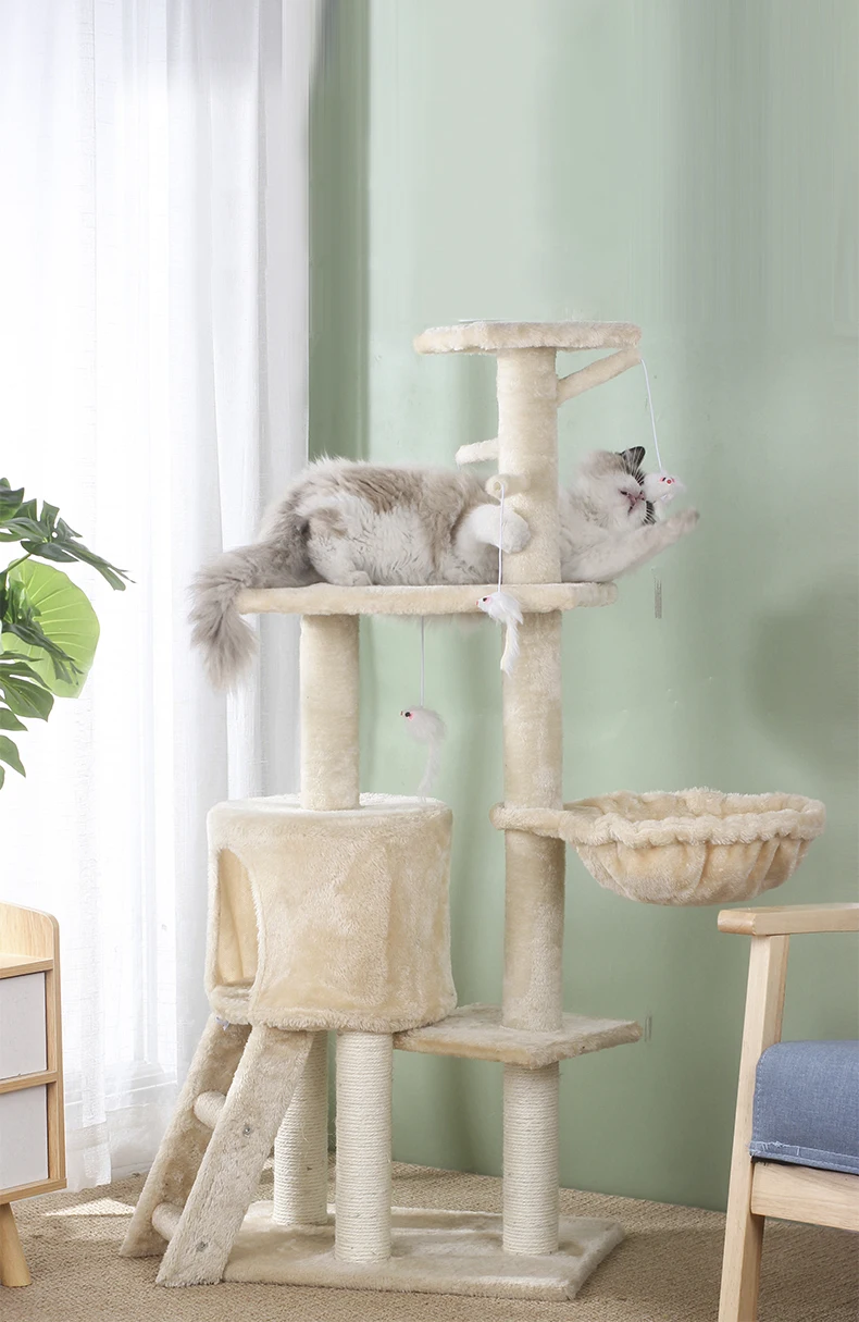 2323 New Design Pet Furniture Wholesale Colorful Cat Tree Wooden Sisal