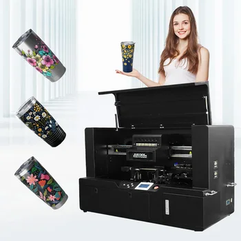 360 rotary uv printer Full Logo Cup Glass Cans Custom Printing Machine Gift Cylinder Rotary Bottle Printer