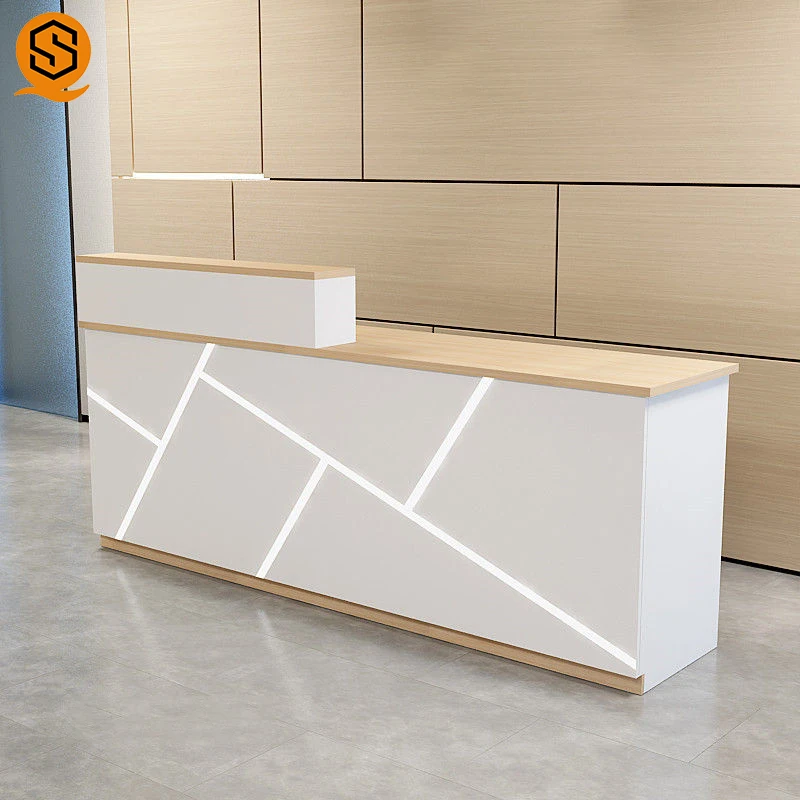 High Quality MDF Solid Surface Artificial Stone Cash Desk Checkout Counter Cashier for Bank