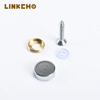 LINKCHO 14mm Copper Mirror Nails Brass Advertising Fixing Screw Decorative Caps Covers Acrylic Glass Mirror Screw