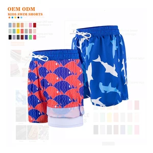 Manufacturer Custom Design Cute Kids Swimming Trunk Boardshorts Custom Print Boys Beach Shorts for Children Mens Swimwear Shorts