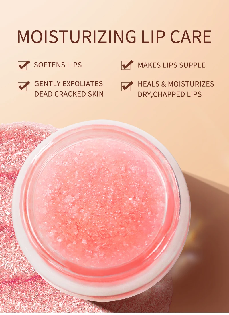 Wholesale Custom Logo Organic Lip Balm Scrub Vendors Strawberry