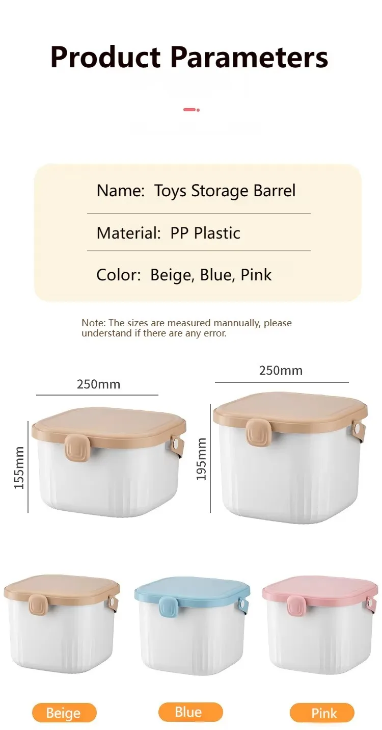 Large Capacity Cartoon-Style Toys Organizer Portable Latch Case Baby's Items Storage Box Made of Durable Plastic details