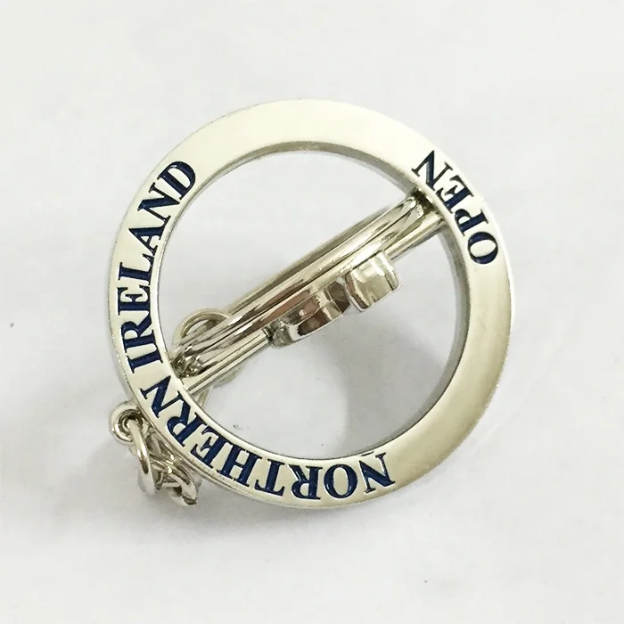 Metal Engraved Rotating Key Chains With Spinning Custom Company logo