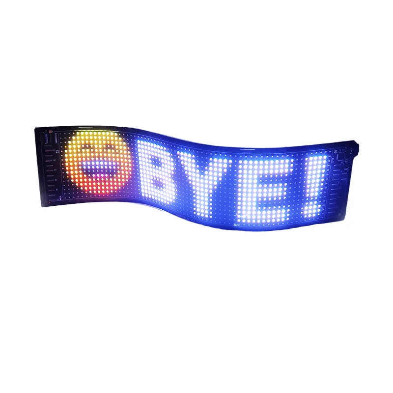 Outdoor Small Led Screen Waterproof Full Color Flexible Scrolling Sign Programmable App Control Car Outdoor Led Signboard