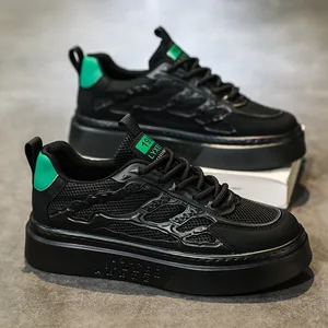 High-End Men's Retro Sports Shoes Breathable White Mesh Waterproof Design for Summer and Autumn Leisure