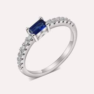 Keiyue Zircon Gemstone Ring with Channel Setting Third Party Certified Engagement Ring 925 Sterling Silver for Women