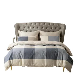 Rancho Plaid Duvet Cover Queen 100% Microfiber Geometric Bedding 3pc Set Print Nordic Style Reversible Solid Color Duvet Cover