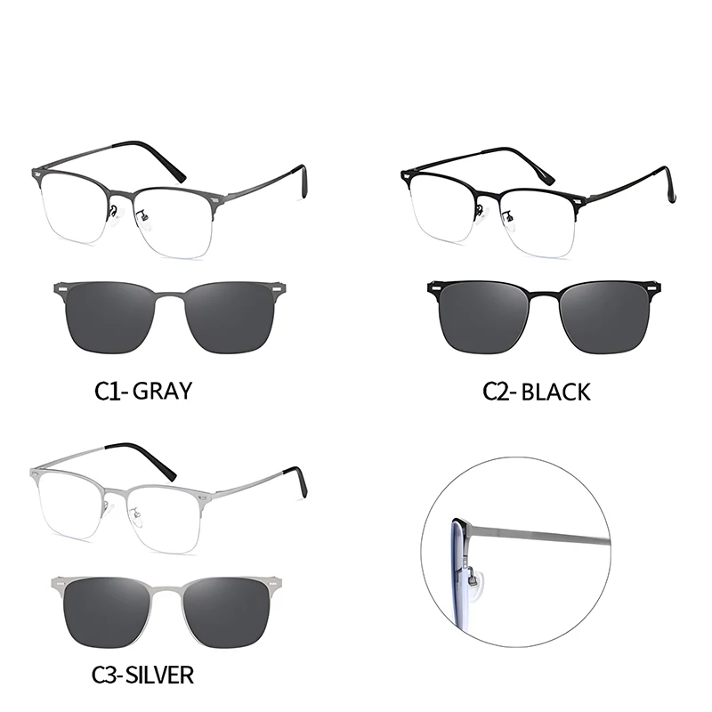 HTZ065 Super Light Ultem Glasses with Magnetic Clip-on Polarized