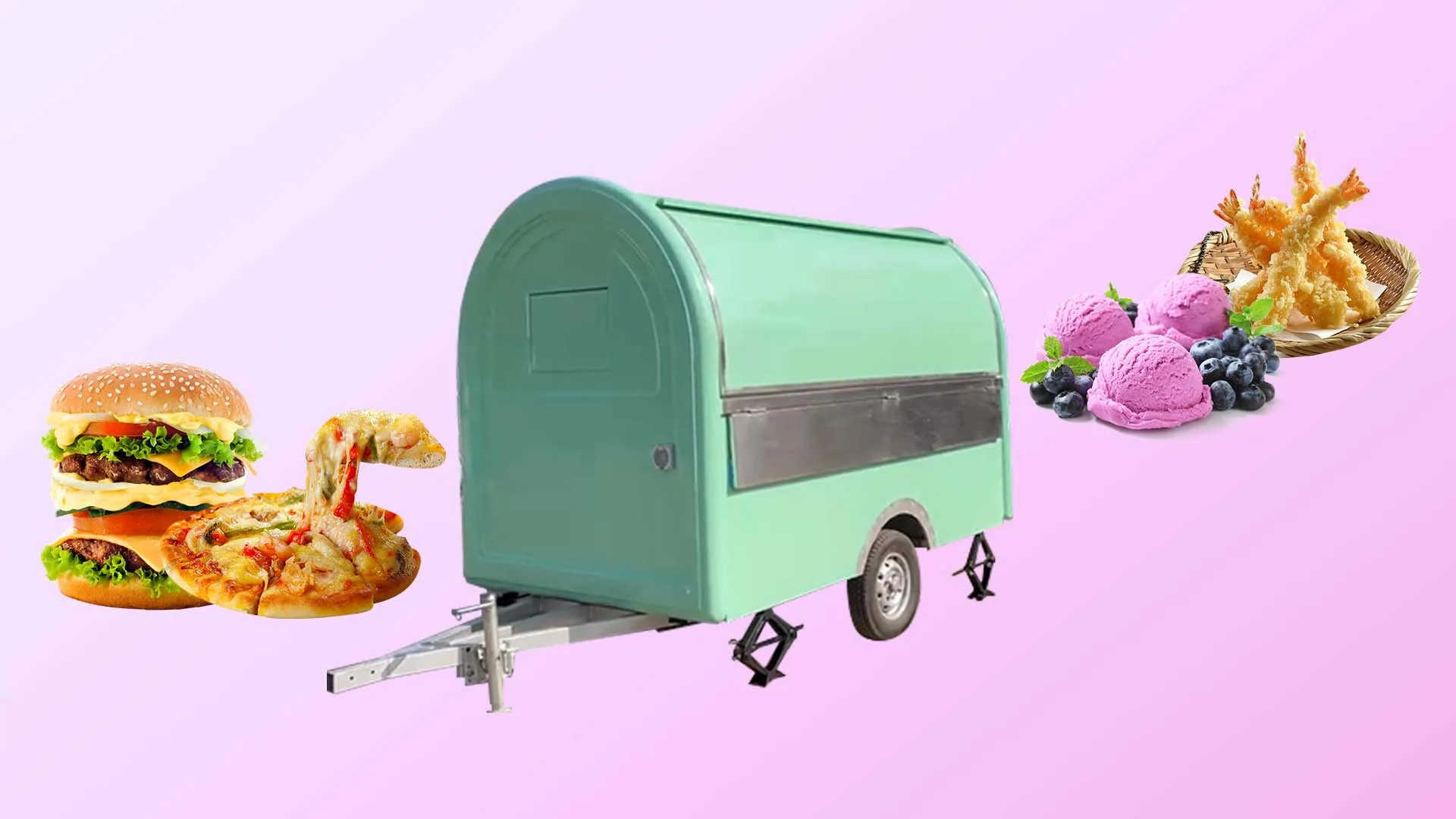 Oem Commercial Mobile Food Trailer Fully Equipped Stainless Steel Food