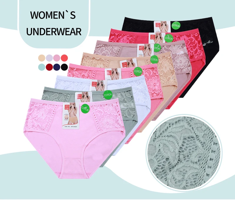 Uokin A3628 Amazon Hot Sale Comfortable Cotton Panty Sport Lady Briefs