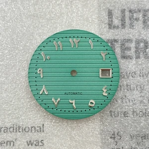 OEM New 30.5mm Modified Blue Dial Arabic Numeral Font Green Dial Suitable for NH35/NH36 Movement Customized Logo